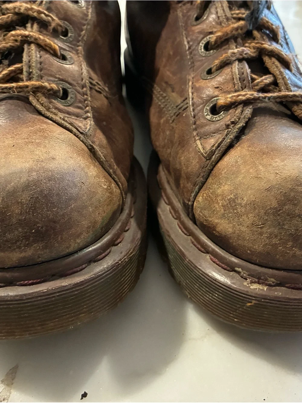 Dr Doc Martens Mens 8287 AW004 Brown Leather Ankle Boots Shoes Size 11